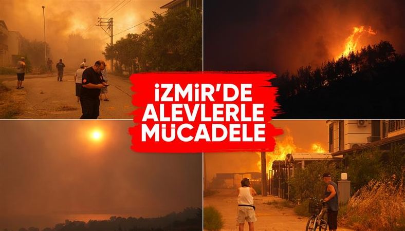 İzmir&#039;de ormanlık alanlarda çıkan yangınlara müdahale ediliyor