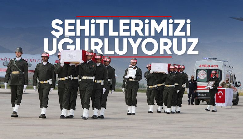 Kuzey Irak&#039;ta şehit düşen 12 asker için Hakkari&#039;de tören düzenlendi