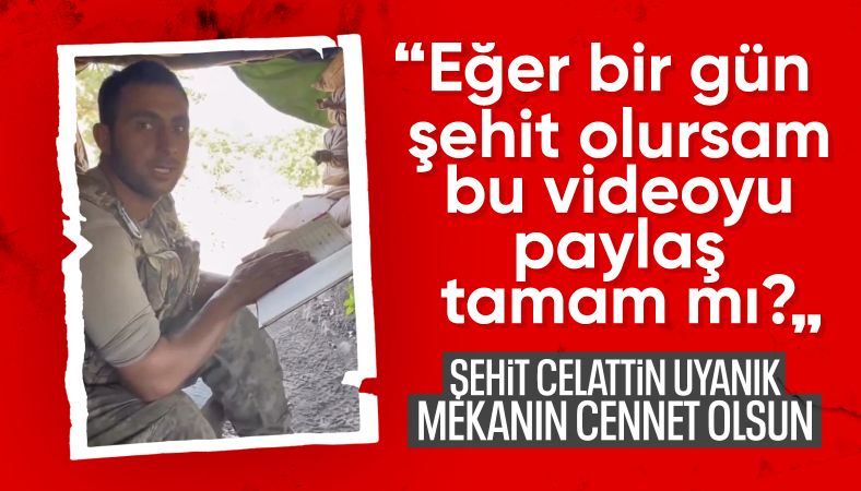 Şehit Celattin Uyanık&#039;ın Kur’an-ı Kerim okurken çekilmiş görüntüleri ortaya çıktı