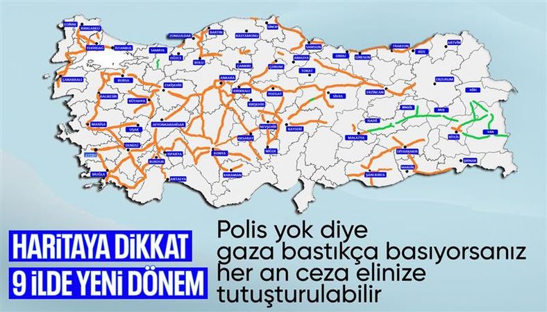 EDS ve PTS&#039;ler devreye alındı: 9 ilde ortalama hız denetimleri başladı