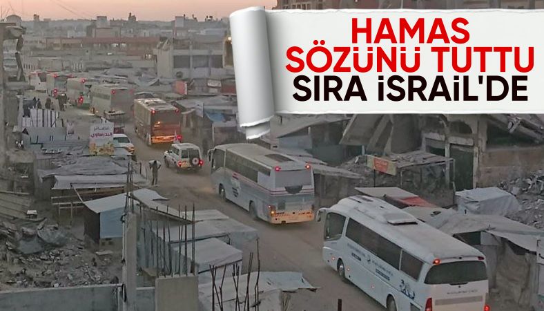 Gazze'de rehine takası: Filistinliler serbest bırakılmak üzere otobüslere bindirildi