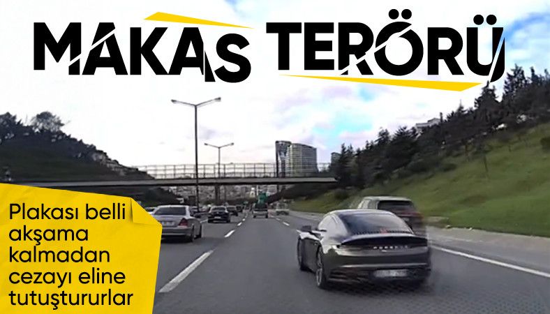 İstanbul'da lüks araç makas atarak ilerledi