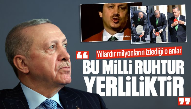 Cumhurbaşkanı Erdoğan: Bayrağımız yerde duramaz, bu milli ruhtur
