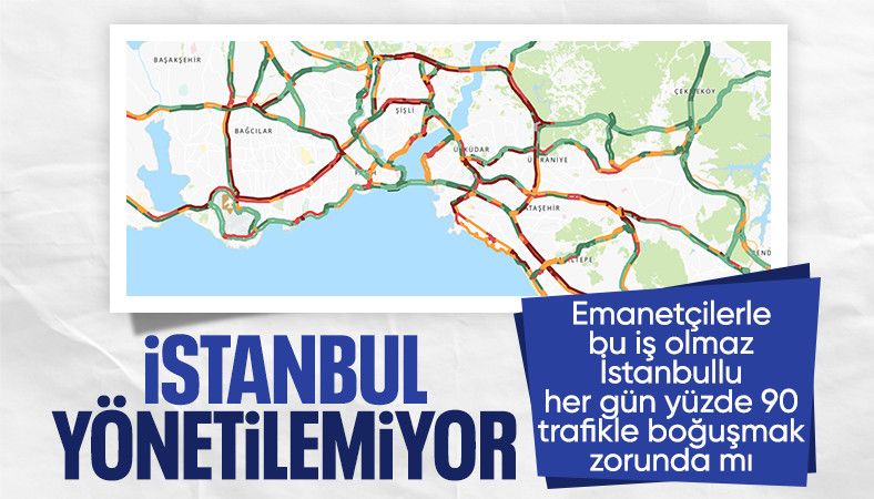 İstanbul'da trafik kilit: Yoğunluk yüzde 90'a yaklaştı