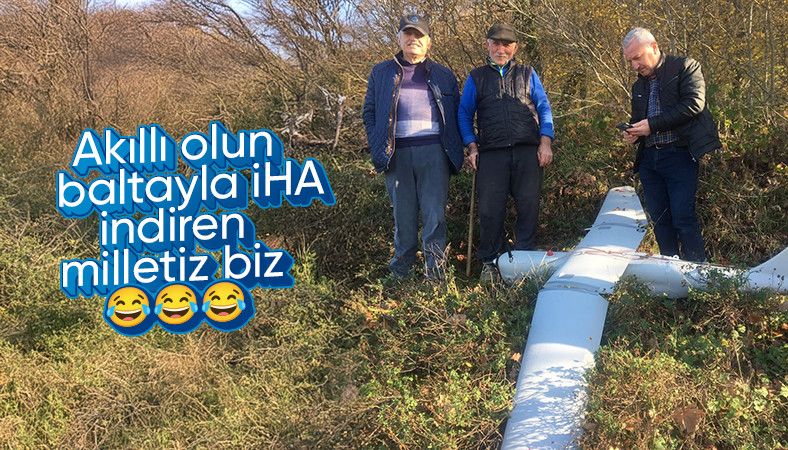 Kocaeli'de Rus İHA'sını baltayla düşürdü: Korkudan yanaşamadım