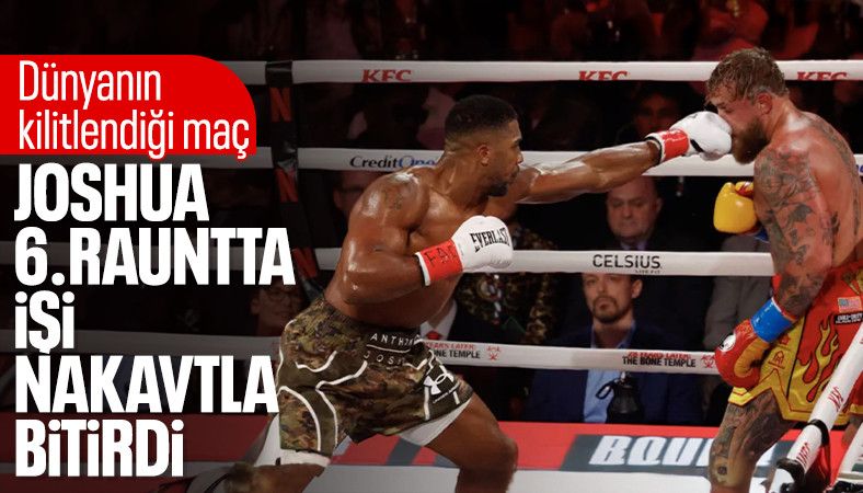 Jake Paul-Anthony Joshua maçında nakavt: 6. rauntta işi bitirdi