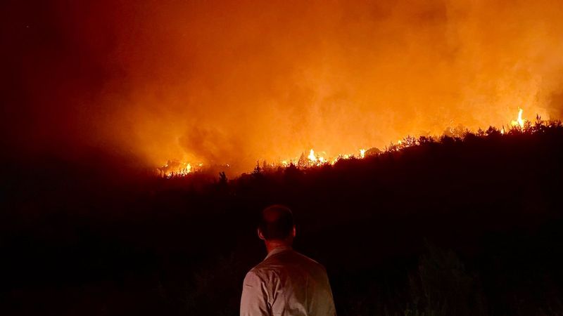 Marmaris yangınının büyümesini 