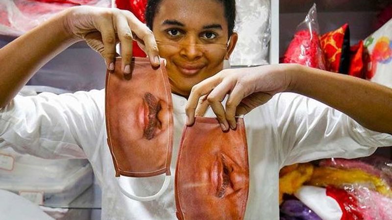 Hindistan'da sıra dışı maske tasarımı