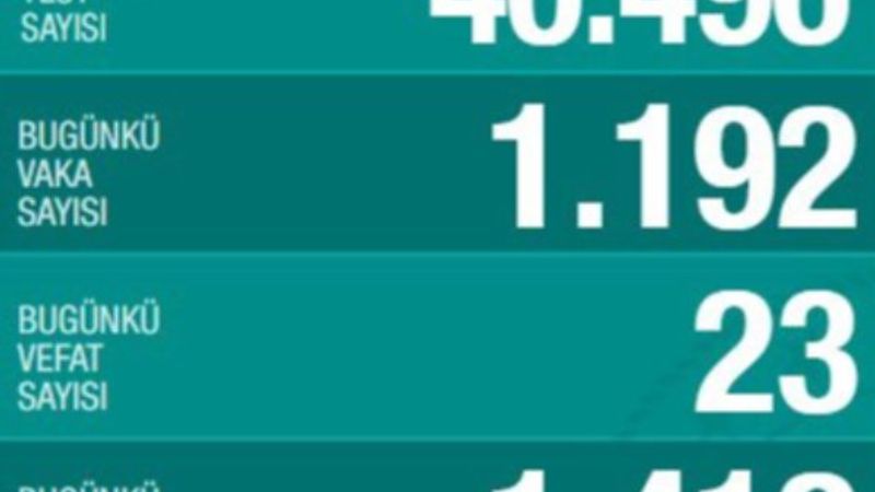 Türkiye'deki günlük koronavirüs tablosu