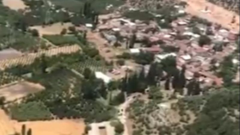 Bursa'da selden etkilenen bölge havadan görüntülendi