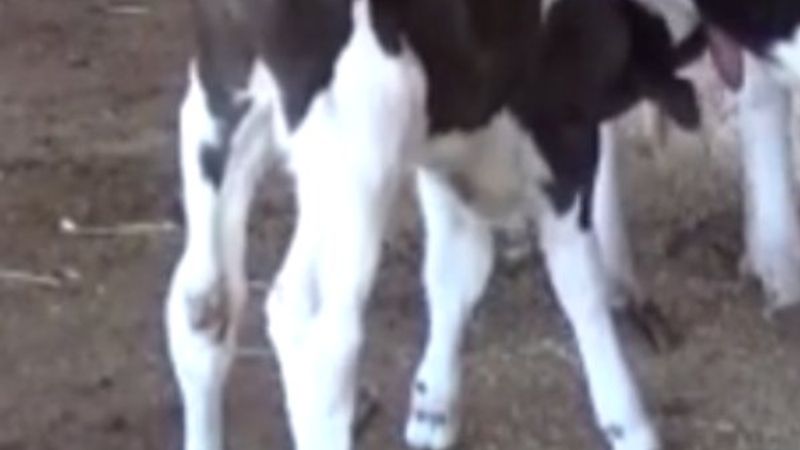 Silifke'de inek, kuyruksuz buzağı yavruladı