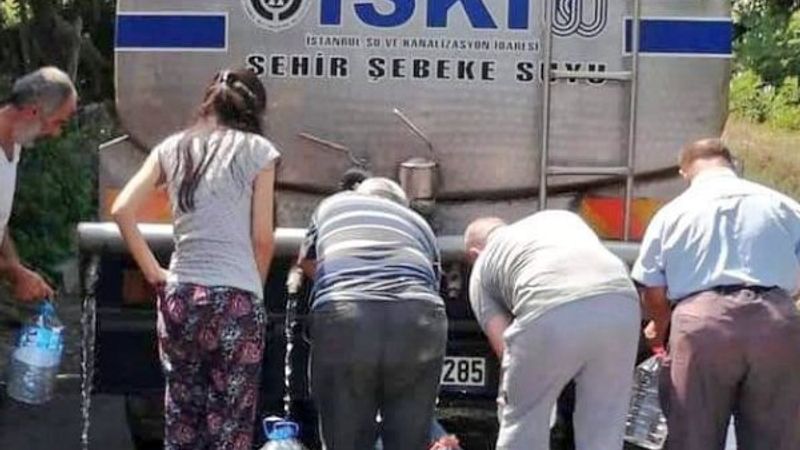 Şile'de insanlar su kuyruğunda