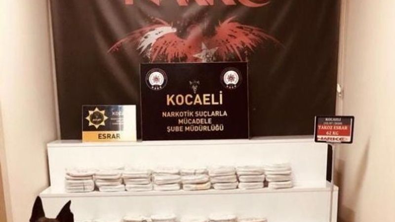 TEM otoyolunda durdurulan tırda 62 kilo esrar yakalandı