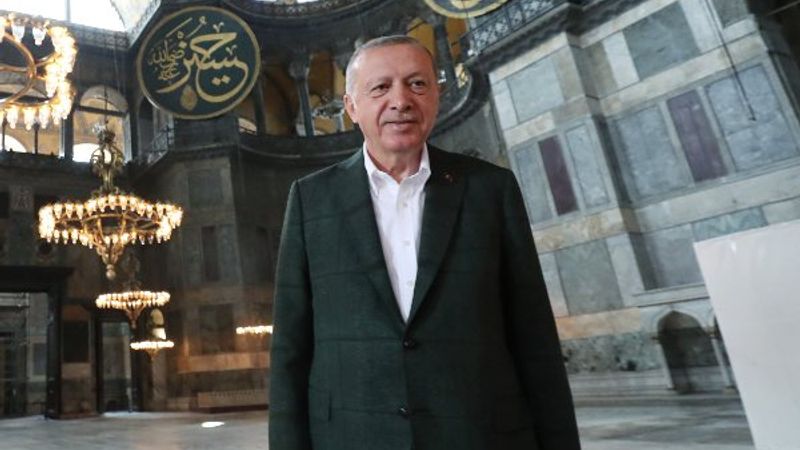 Cumhurbaşkanı Erdoğan Ayasofya Camii'nde