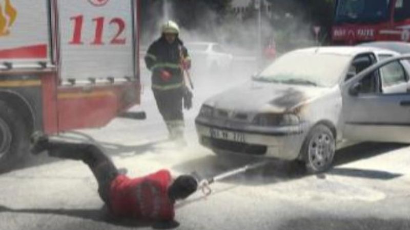 Şanlıurfa’da seyir halindeki otomobil yandı