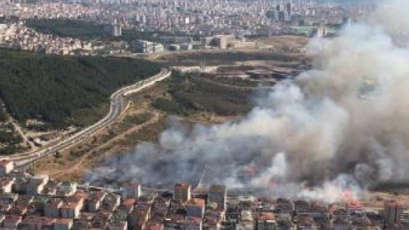 Maltepe'de askeri alanda yangın