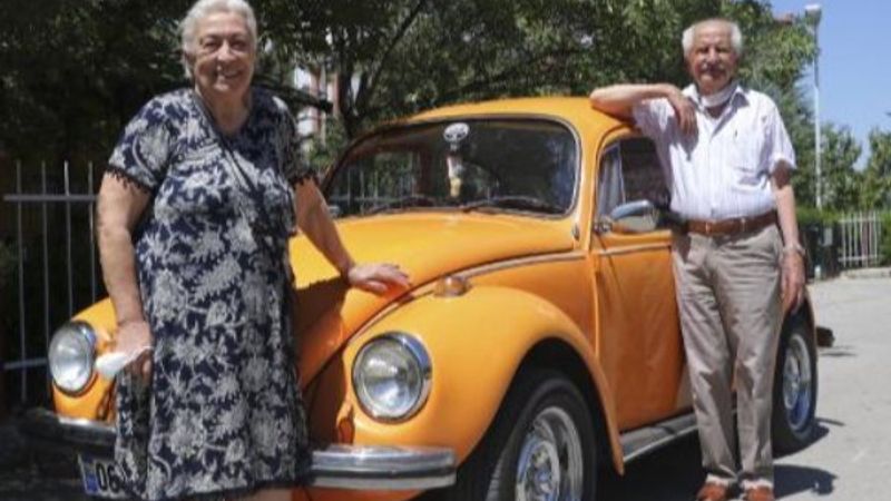 Ankara'da yaşlı çiftin Vosvos tutkusu dikkat çekiyor