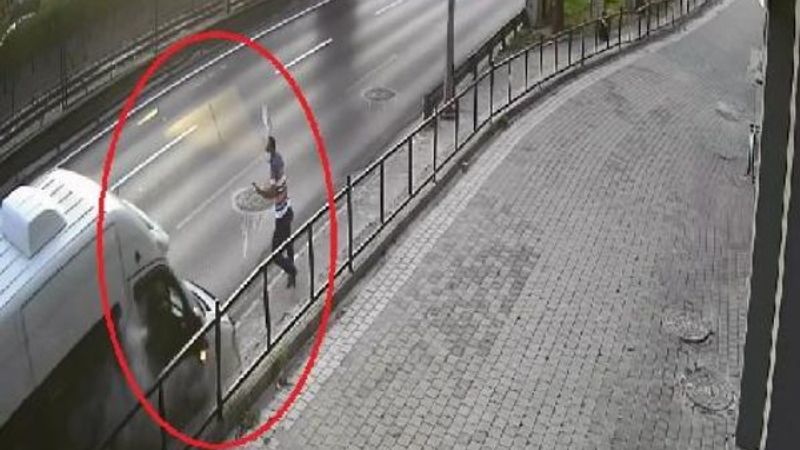 Bursa'da ölümden saniyelerle kurtulan işçi kamerada