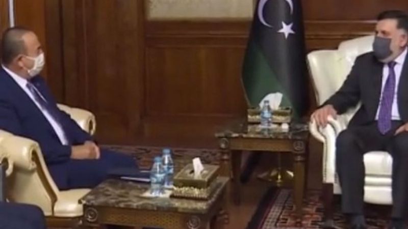 Bakan Çavuşoğlu, Libya Başbakanı Serrac ile görüştü