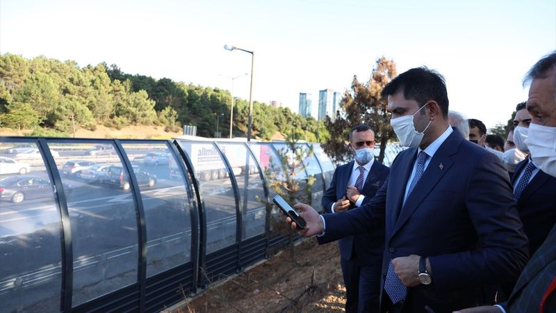 Bakan Kurum, gürültü kirliliğini engelleyen bariyerleri inceledi