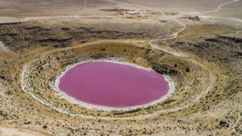 Meyil Obruk Gölü'nün rengi pembeye dönüştü