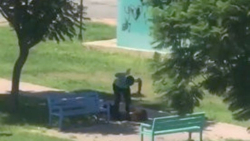 Antalya’da parkta kimliği belirsiz bir kadın darbedildi