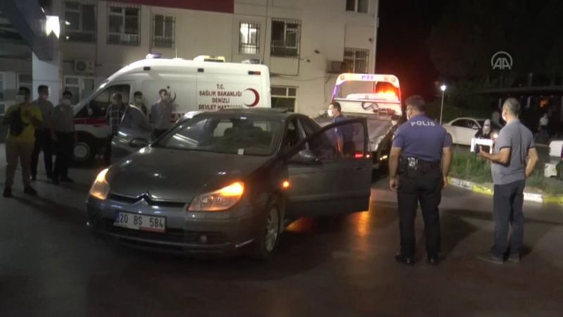 Denizli'de yaralanan kişi aracı kendi kullanarak hastaneye gitti