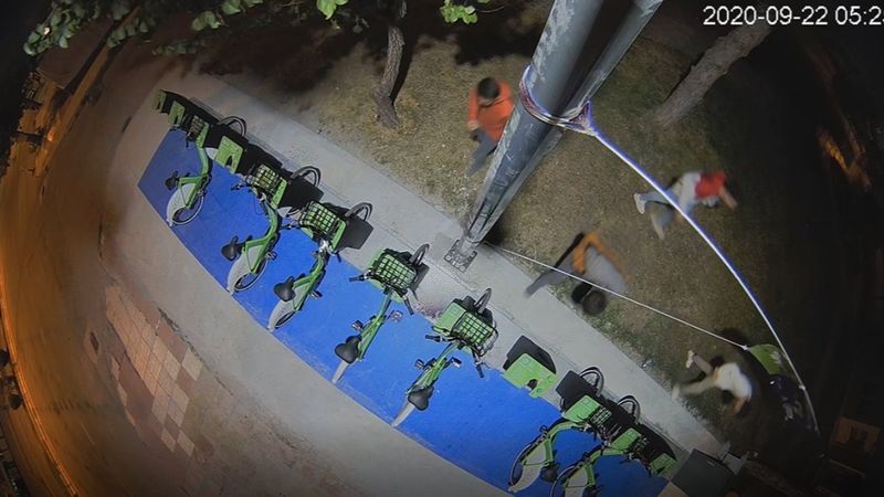 Çorum'da 4 kişi akıllı bisikletlere zarar verdi