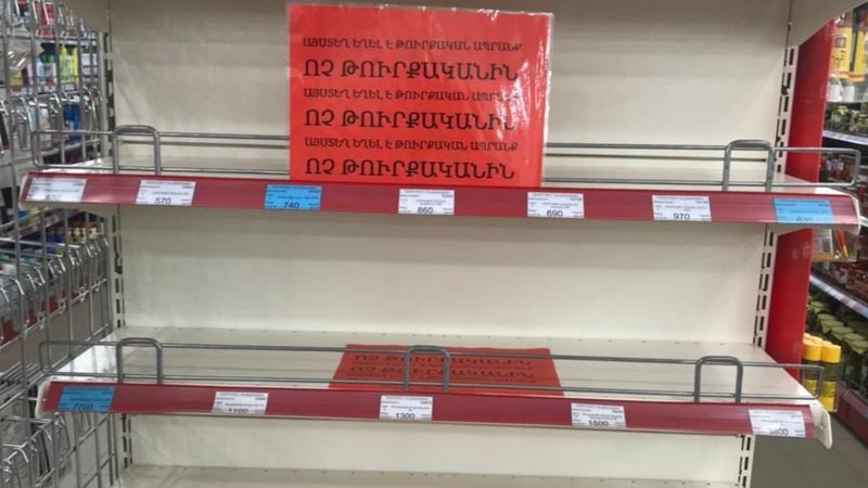 Ermenistan'da Türk malları, market raflarından kaldırıldı