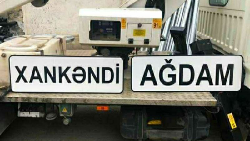 Dağlık Karabağ'da kurtarılacak şehirlerin tabelaları hazırlandı