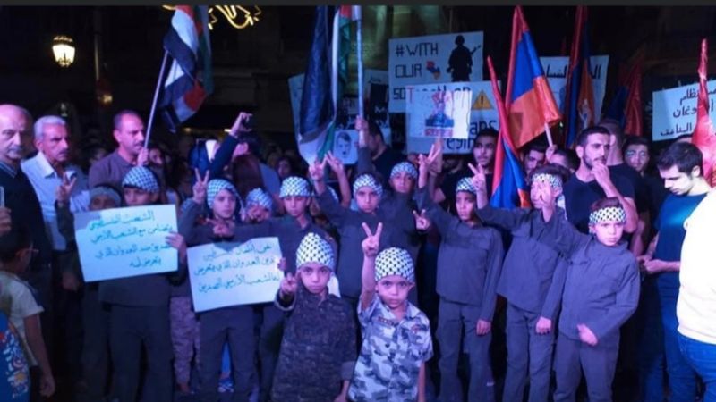 Halep'te Ermenistan'ı destekleyen bir gösteri düzenlendi