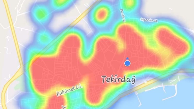 Tekirdağ'da vakalar arttı, yoğunluk haritası kırmızıya boyandı