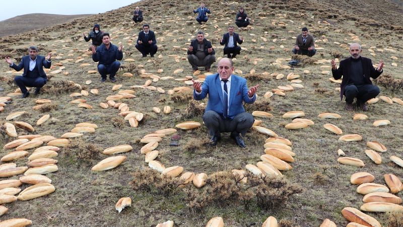 Erzurum'da doğaya yine 2001 ekmek bıraktılar