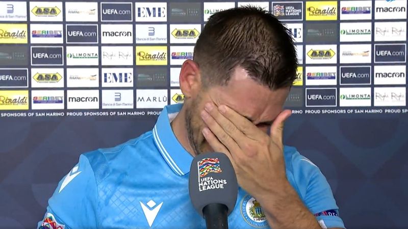 San Marino'lu futbolcunun gözyaşları