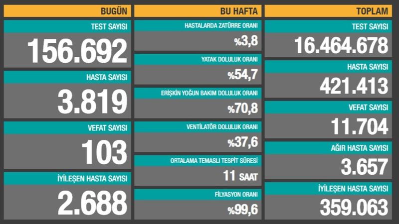 17 Kasım Türkiye'de koronavirüste son durum