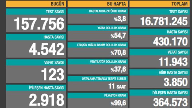19 Kasım Türkiye'de koronavirüste son durum