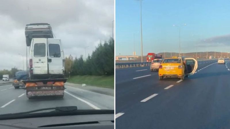 İstanbul trafiğinde tehlikeli manzaralar kamerada