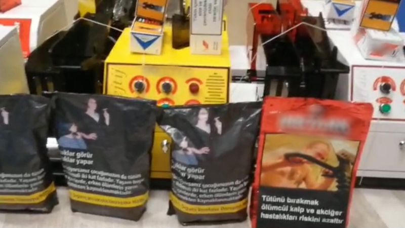 Kartal'da kaçak sigara imalathanesine polis baskını