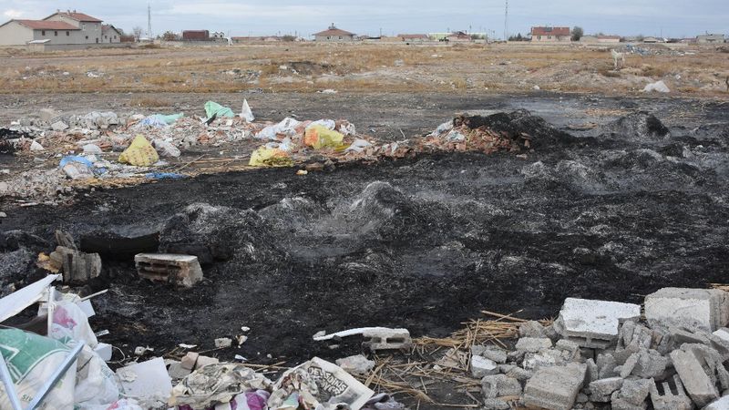 Konya'da ateşe verilen kulübedeki 9 yavru köpek öldü