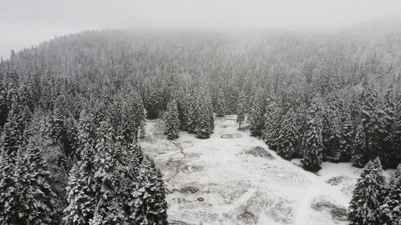 Bartın yaylalarından kar manzaraları