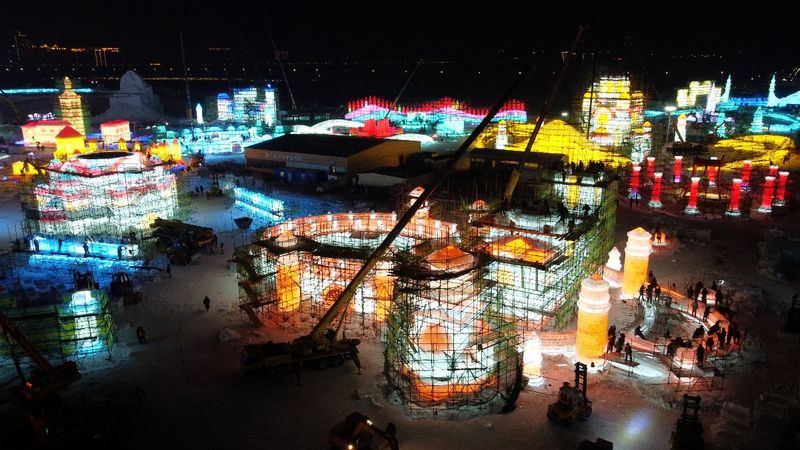 Çin'de kış festivali hazırlığı