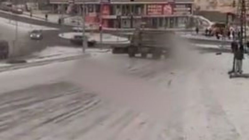 Ankara'da kar kazaları kamerada