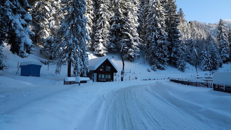 Rize'de kar yağışı sonrası güzel görüntüler oluştu