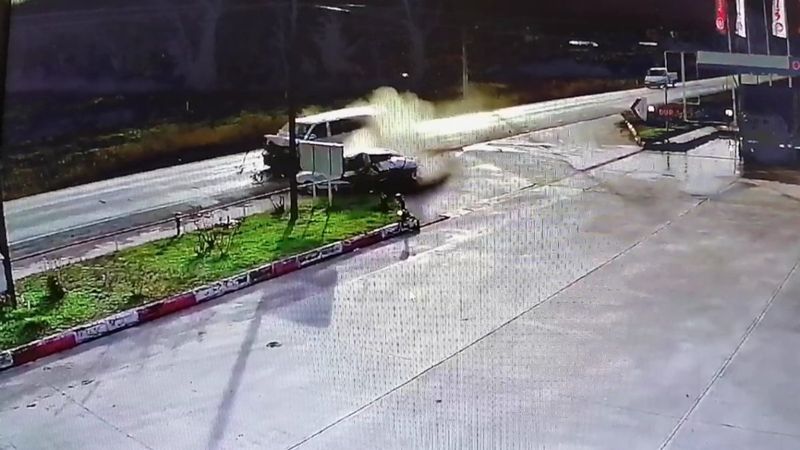 Samsun'da 1 kişinin yaralandığı kaza anı