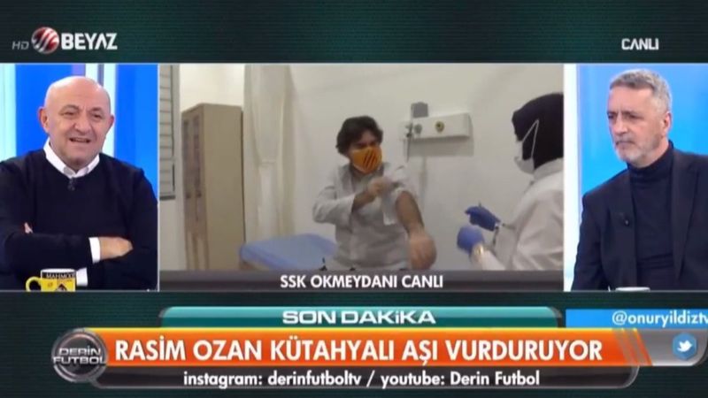 Rasim Ozan Kütahyalı, canlı yayında koronavirüs aşısı oldu