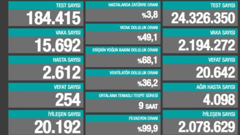 30 Aralık Türkiye'de koronavirüs raporu