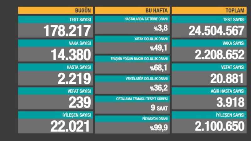 31 Aralık Türkiye'de koronavirüs salgınında son durum