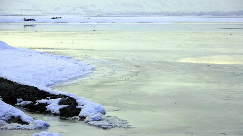 Van Gölü kıyıları dondu