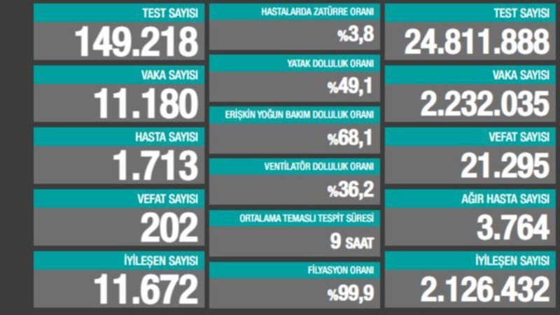 2 Ocak Türkiye'de koronavirüste son durum
