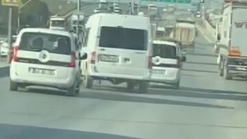 Arnavutköy'de minibüsle makas atan trafik magandası